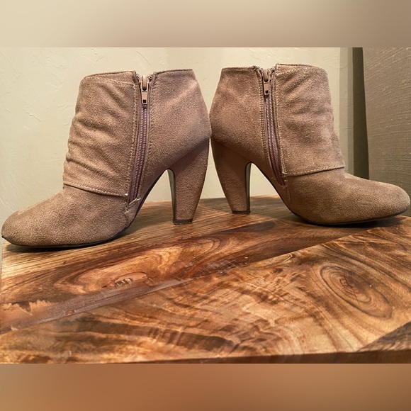 Tan Suede Ankle Booties - Picture 8 of 9